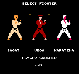 Vega the dictator selected using his in-game appearance and Psycho Crusher input