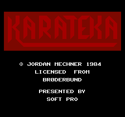 Original English Karateka title with retained game credits